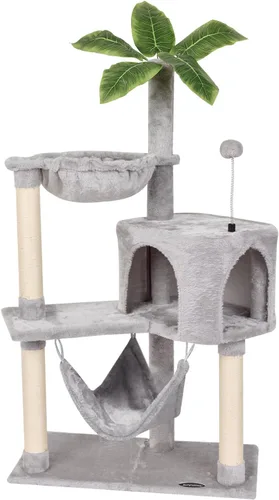 Miniatura 7 de KIYUMI - Árbol para gatos, torre para gatos, condominio con poste de rascado de sisal para gatos de interior, mueble con hamaca y percha, juguetes