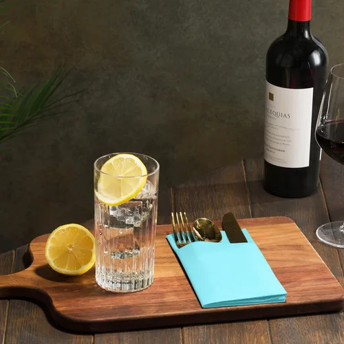Miniatura 8 de Paquete de 50 servilletas desechables con sensación de lino para cena con bolsillo integrado para cubiertos, servilletas de papel tipo tela Menta