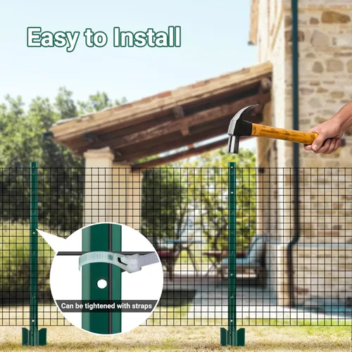 Miniatura 7 de Poste de valla de 3 pies – 10 paquetes, postes de metal resistente en U, con recubrimiento en polvo para un uso duradero, perfecto para sostener
