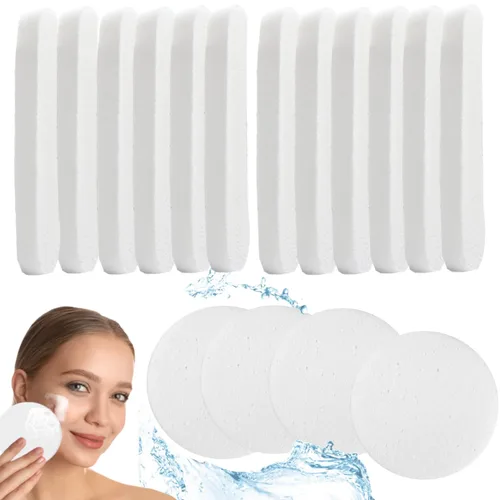 Miniatura 15 de Esponja facial comprimida, 60 unidades de PVA profesional para remoción de maquillaje, esponjas faciales redondas, almohadillas de spa, limpieza
