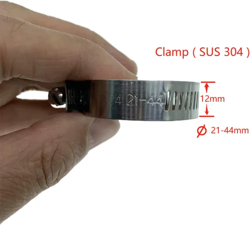 Miniatura 3 de Tapa de refrigerante de silicona reforzada universal negra de 1-1/4 "(32 mm) con abrazadera para calentador de derivación Puerto de agua al vacío