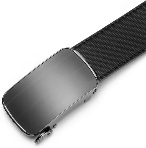 Miniatura 7 de Clubbelts Cinturón de cuero con trinquete para hombre con hebilla automática, negroblancomarrón, 1 38 de ancho, cinturón de vestir ajustable