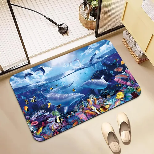 Miniatura 13 de Tapetes de baño antideslizantes de secado rápido, tapete de baño de goma, súper absorbente, tapete de baño lavable, tapete de baño para suelo