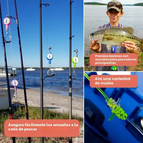 Miniatura 4 de HOOK-EZE Herramienta para atar nudos de pesca Protege de los anzuelos de pescado Ata nudos de pesca fácilmente Gadgets geniales para Verde