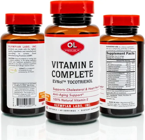 Miniatura 2 de Olympian Labs Vitamina E TOCOMIN COMPLETA, 200IU 60 cápsulas blandas, combate los radicales libres, apoya el cerebro, la piel y el cabello, 60