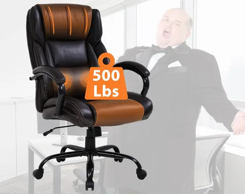 Miniatura 8 de Silla de oficina grande y alta, silla de oficina de masaje ejecutivo de 500 libras, escritorio de computadora de altura ajustable, silla de trabajo