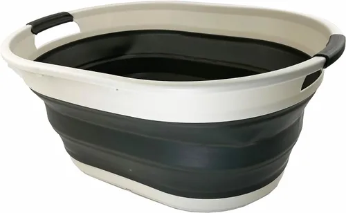 Miniatura 2 de SAMMART Cesta plegable de plástico para lavandería de 39L (10.3 galones), tina de lavado plegable, fácil almacenamiento y ahorro desplegable