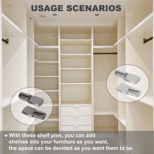 Miniatura 4 de Keenkee Pinzas de estante de 1/4 de pulgada de diámetro para estantes de gabinete, soporte de clips de soporte, forma de cuchara, níquel, paquete
