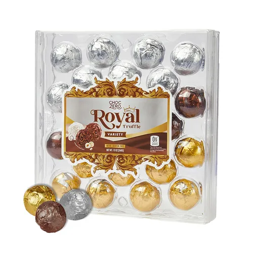 Miniatura 9 de ChocZero Trufas de Chocolate Negro con Avellana, Veganas, Sin Azúcar, Sin Gluten, Regalo de Vacaciones Keto, Alto en Fibra, 16 Piezas Envueltas