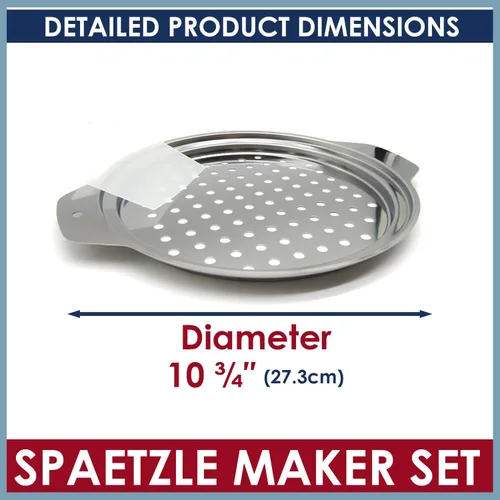 Miniatura 6 de KEISSCO Tapa de acero inoxidable para hacer Spaetzle con raspador - Tradicional máquina alemana para hacer fideos de huevo, olla para espaguetis