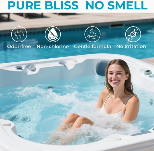 Miniatura 7 de POOLACC 35.2oz Limpiador Oxidante Spa Shock Sin Cloro para Bañera de Hidromasaje, Cuidado de Agua Libre de Cloro y Limpiador Oxidante Mejorado
