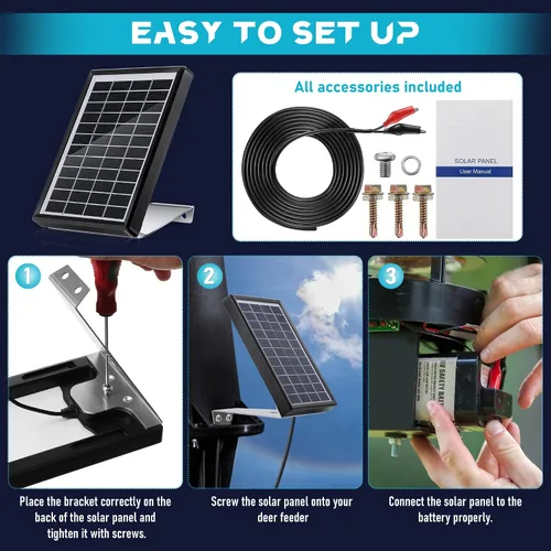 Miniatura 5 de Sumind Panel solar de 6V 3.5W para alimentador de ciervos, cargador de batería solar impermeable al aire libre, cargador de batería de alimentador