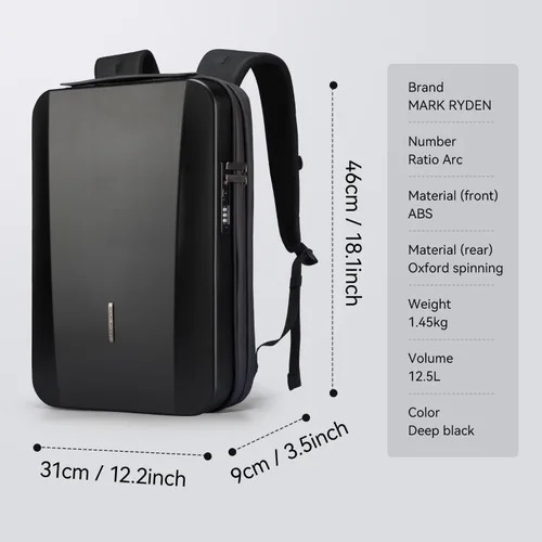 Miniatura 7 de Mochila de carcasa dura MARK RYDEN, Negro, Casual