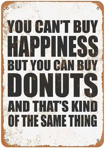 Miniatura 10 de Sign You Can't Buy Happiness BUT You CAN Buy Ice Cream - Cartel de metal divertido de lata de 8 x 12 pulgadas para bar pub interior y exterior