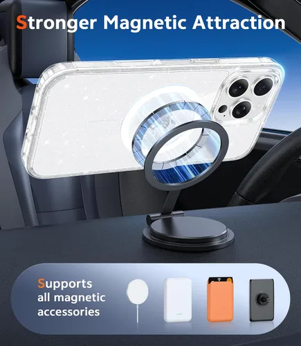 Miniatura 939 de FNTCASE Funda para iPhone 13 Pro-Max: Fundas magnéticas transparentes compatibles con Magsafe Slim anti amarillamiento protección contra caídas