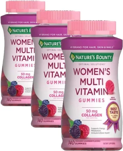 Miniatura 10 de Nature's Bounty Optimal Solutions Multivitamínico para Mujeres, Apoyo Inmunológico y de Energía Celular, Salud Ósea, Sabor a Frambuesa, 80 Gomitas