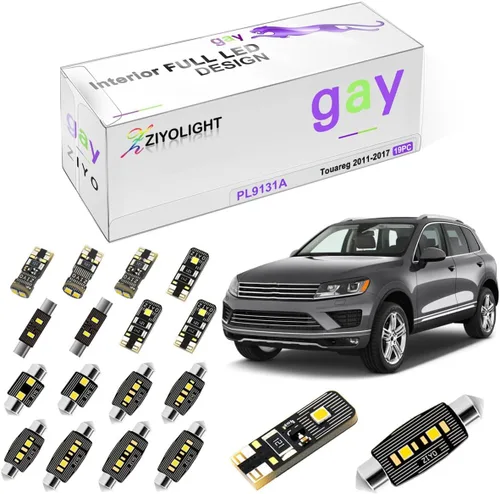 Miniatura 8 de Repuesto PL9130A para Volkswagen Touareg 2004-2010, kit de luces LED interiores de 6000 K, accesorios de bombillas LED blancas de cúpula