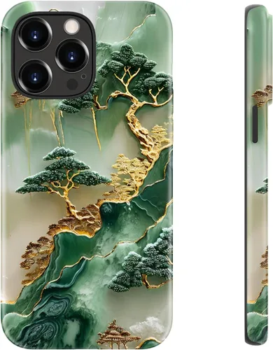 Miniatura 16 de LUHOURI Funda para iPhone 12 Mini, compatible con carga inalámbrica, doble capa, interior de silicona suave + carcasa exterior dura, bonito diseño