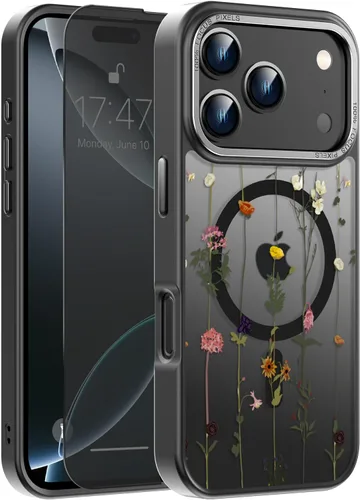Miniatura 8 de Goodon Funda para iPhone 17 Pro con protector de pantalla de privacidad, compatible con Magsafe, a prueba de golpes, translúcida mate, bonita funda