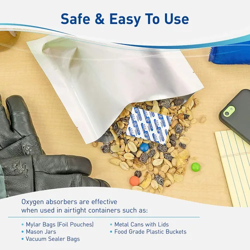 Miniatura 5 de (20) bolsas Mylar de 4 mil 1 galón 10 x 16 pulgadas + (20) absorbentes de oxígeno de 300 cc para almacenamiento de alimentos de emergencia a largo