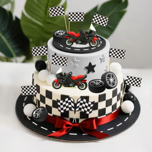Miniatura 6 de LaVenty Decoraciones de fiesta de motocross, decoración de tartas de motocicleta, hombre, cumpleaños, para motocross, decoración de baby shower