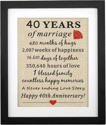 Miniatura 12 de Corfara Marco de 10º aniversario de 11 pulgadas de ancho x 13 pulgadas de alto, regalo de matrimonio para parejas, regalo de 10º aniversario