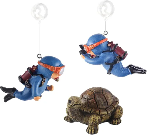 Miniatura 6 de ¡Aventura! Lindas decoraciones de pecera, paquete de 3 unidades de decoración flotante para acuario, divertida decoración de pecera, adorno retro