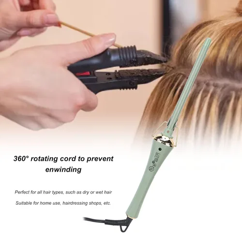 Miniatura 3 de Dioche Varita rizadora, rizador de pelo rectangular de cerámica de 34 W para rizos de palillos apretados y de larga duración, herramienta de peinado
