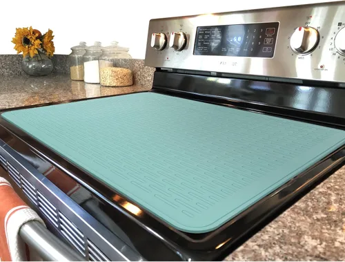 Miniatura 16 de YUHFERA Cubierta superior de estufa para estufa eléctrica, tapete de silicona para encimera de vidrio, protector de placa de vidrio, alfombrillas