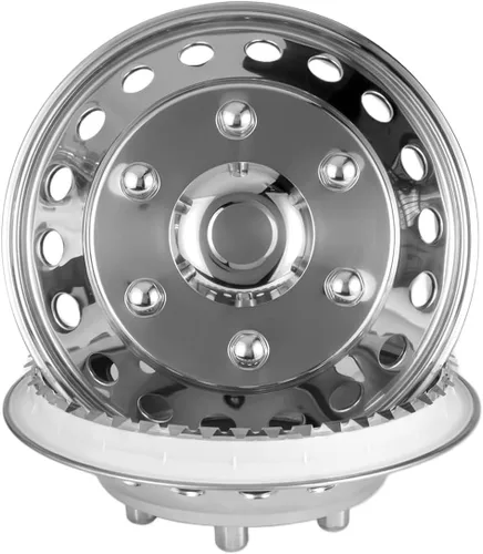 Miniatura 4 de Juego de simuladores de rueda de acero inoxidable pulido de 16 pulgadas para doble rueda, compatible con Dodge, Mercedes y Freightliner Sprinter Van
