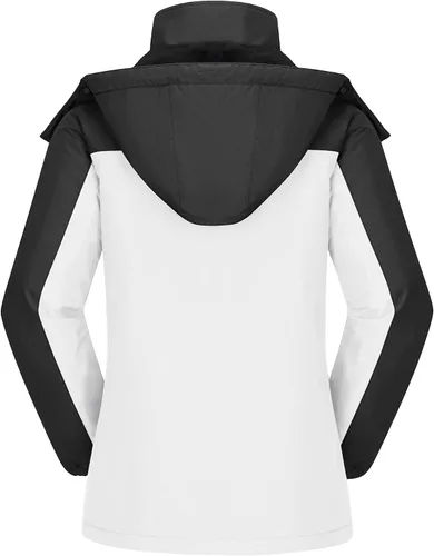 Miniatura 3 de CAMEL CROWN Chaqueta de esquí para mujer, abrigo de nieve de invierno grueso, forro polar cálido, impermeable, chaqueta femenina con capucha