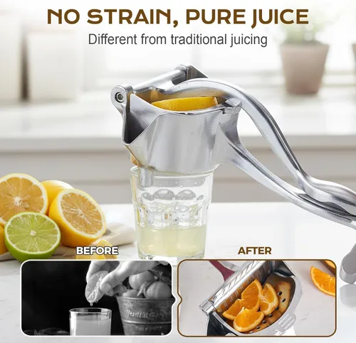 Miniatura 3 de Exprimidor manual, exprimidor de limón y prensa de cítricos, extractor de jugo de fruta fresca de aleación de aluminio, agarre ergonómico