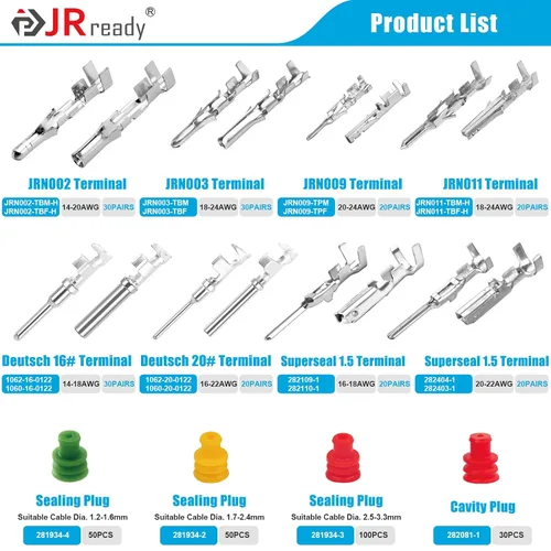 Miniatura 2 de JRready ST6529 610Pcs Kit de Conectores de Pin Deutsch 16# 20# Molex .093”.062” Mini-fit Jr. Micro-fit Superseal 1.5 Pines de Conector Terminal
