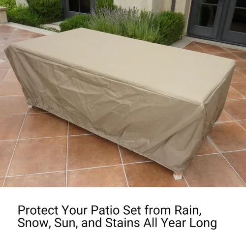 Miniatura 7 de Formosa Covers Funda prémium para mesa de comedor de patio al aire libre y hasta 6 sillas de comedor que se deslizan principalmente debajo