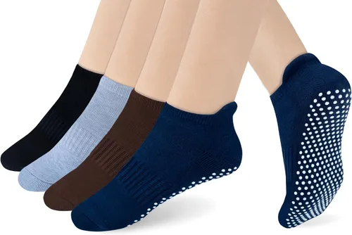 RATIVE Calcetines antideslizantes para yoga, pilates y hospitales, con agarres, para mujeres y hombres
