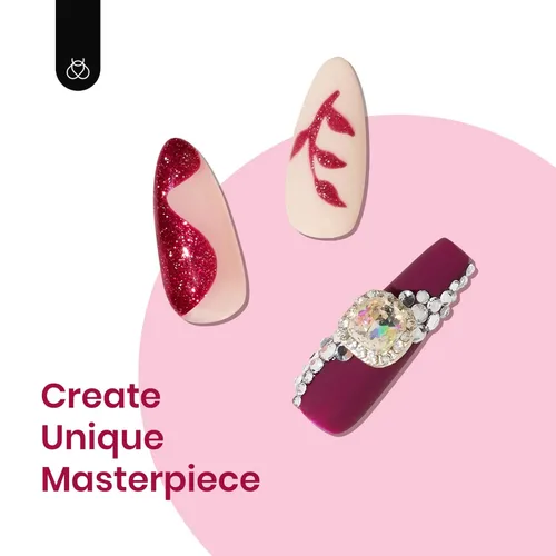 Miniatura 5 de beetles - Juego de esmaltes en gel color borgoña – Berry Merlot 6, ciruela, cereza, moca, rojo, otoño-invierno, morado oscuro, vino púrpura oscuro