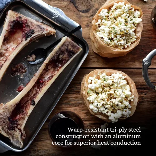 Miniatura 3 de Hestan Provisions OvenBond - Sartén mediana de acero inoxidable con revestimiento triple de 12 x 15 pulgadas
