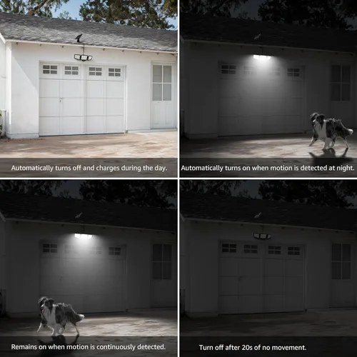 Miniatura 7 de Lepro Luces solares para exteriores, luces de seguridad activadas por movimiento WL5000, panel solar separado, 3 cabezales ajustables, ángulo