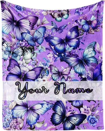 Miniatura 11 de Manta de mariposa de 40 x 30 pulgadas, franela con temática de mariposas lindas y coloridas, manta suave para siesta en el hogar, oficina