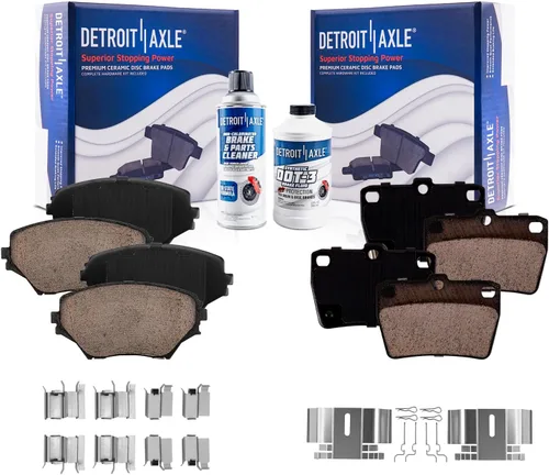 Miniatura 76 de Detroit Axle - Pastillas de freno de cerámica delanteras Reemplazo de pinza de freno derecha para Dodge Ram 1500 Dakota, Ram 1500 Classic - Juego