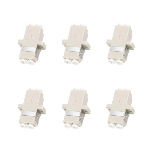 6 unids LC OM2/OM1 Adaptador de acoplador óptico de fibra óptica LC a LC Acoplador dúplex multimodo Conectores LC-LC hembra a hembra Duplex Multi