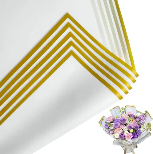 Miniatura 8 de Duyasurs 20 Hojas de Papel de Regalo Floral, Envoltura Impermeable para Ramos, 58x58CM, Papel de Embalaje para Floristería, Caja de Regalo DIY