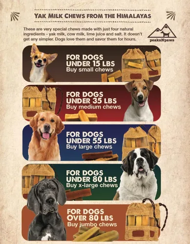 Miniatura 4 de peaksNpaws Masticables para perros del Himalaya, queso Yak alto en proteínas, sin lactosa, tratamiento natural para mascotas, palitos masticables