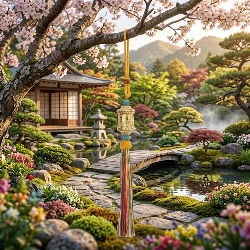 Miniatura 3 de Adornos budistas para colgar en el auto, rueda de oración budista, adorno de Feng Shui, decoración para el hogar, coche, colgar en el espejo