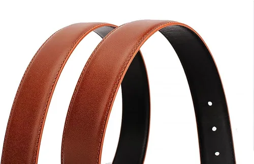 Miniatura 7 de thuizen Cinturón reversible de cuero genuino hecho a mano para hombre, color marrón