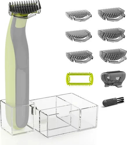 Kit de protectores Plus para Philips Norelco OneBlade, con peines guía de 1–6mm (6 tamaños), peine corporal de repuesto, tapa protectora y soporte