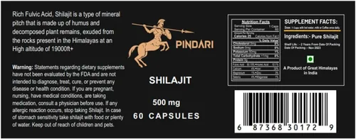 Miniatura 5 de Pindari Pure Shilajit 500mg Denso en nutrientes Alta potencia Impulso de energía Apoyo inmunológico Procedente de las cordilleras
