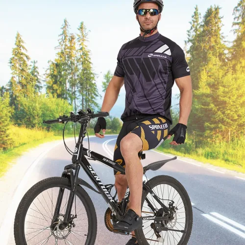Miniatura 3 de sponeed Pantalones cortos de ciclismo acolchados para hombre, pantalones de montar en bicicleta, ropa de ciclismo, ropa de bicicleta, mallas