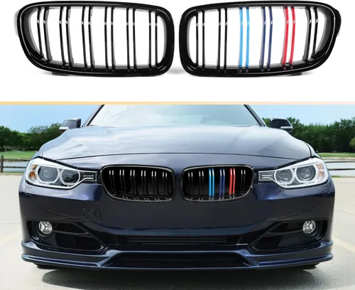 Miniatura 4 de Rejilla delantera, repuesto de parrilla de riñón para BMW Serie 3 F30 F31 (ABS, negro brillante)