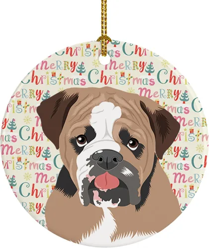 Miniatura 106 de Caroline's Treasures Bulldog Francés Azul de Navidad Adorno de Cerámica Decoraciones Colgantes para Árbol de Navidad para Hogar Navidad, Festividad